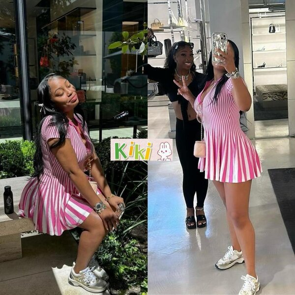 Robe Élégante Rayée Femme