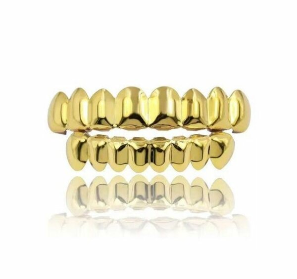 Grillz dentaires en acier inoxydable étincelant