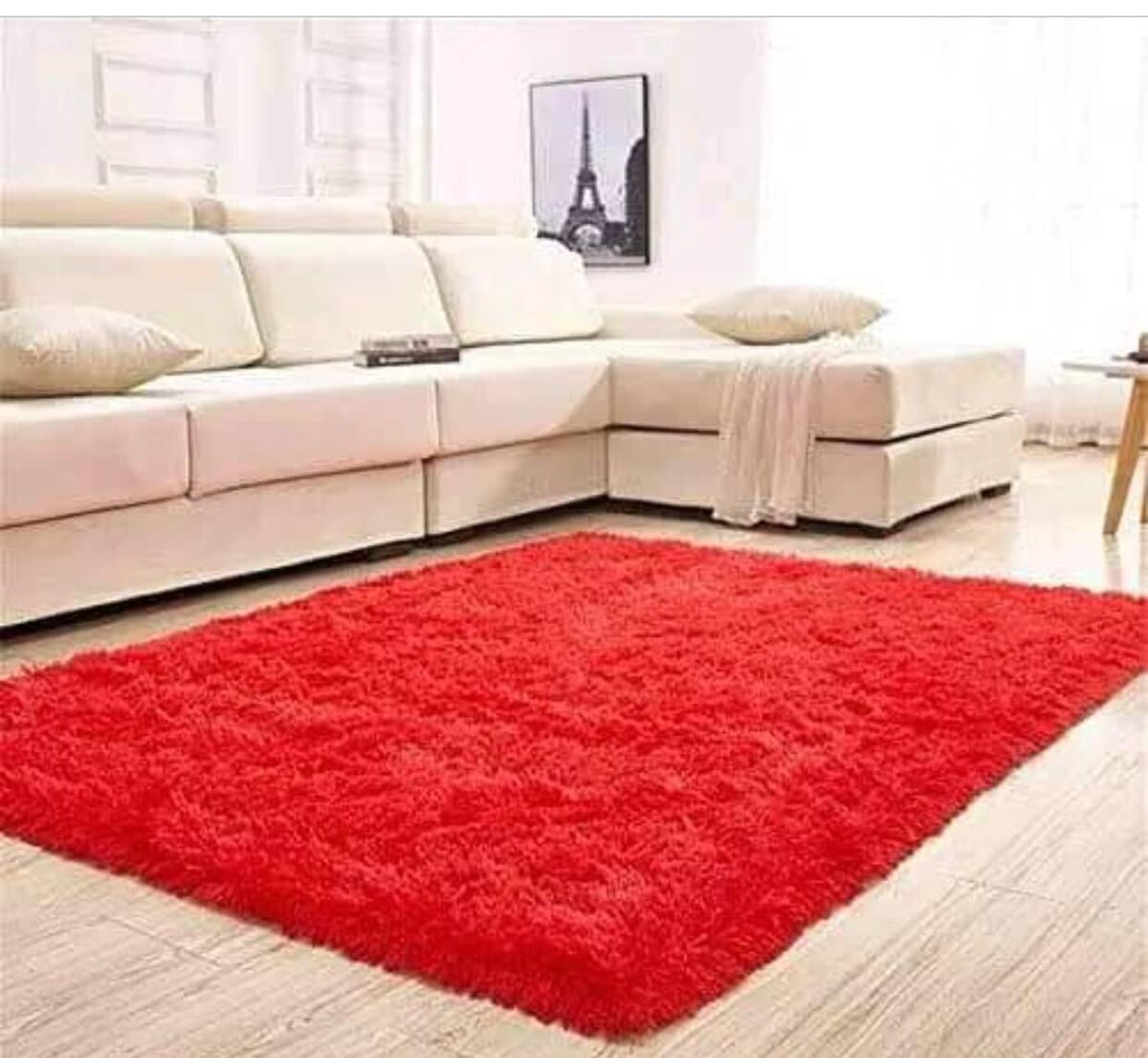 Fluffy carpets red