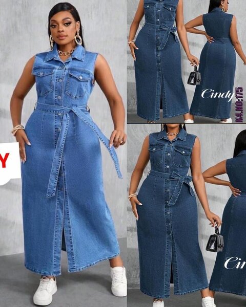 Robe en jean sans manches