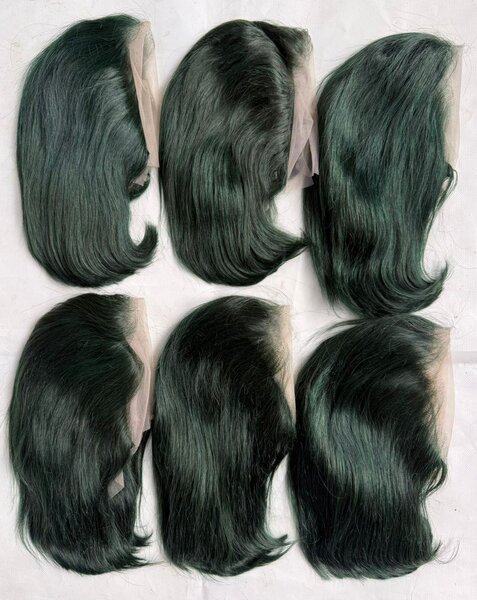 Perruques naturelles vert foncé