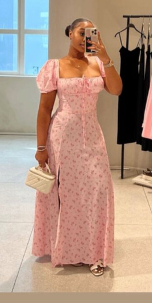 Robe longue rose élégante