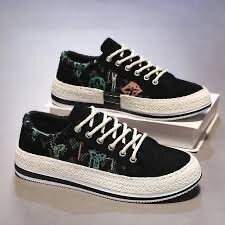Baskets Noires Casual Unisexe