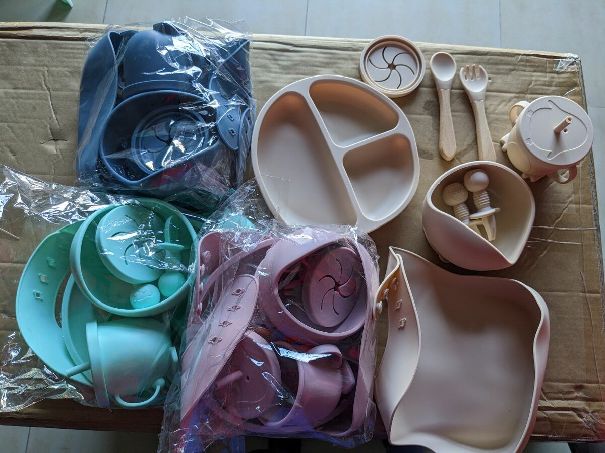 Baby feeding sets (6pcs) & folding feeding sets