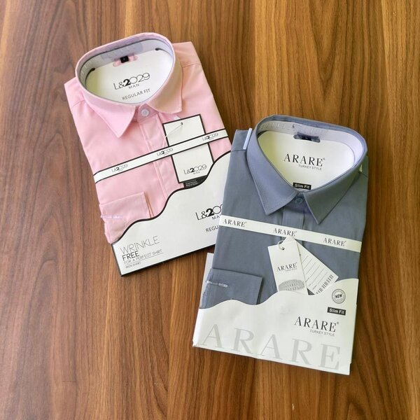2pieces long sleeve shirt - Pink/Grey