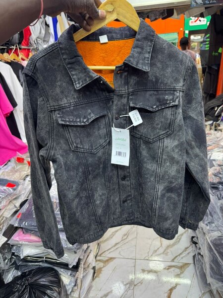 Veste en denim noir homme