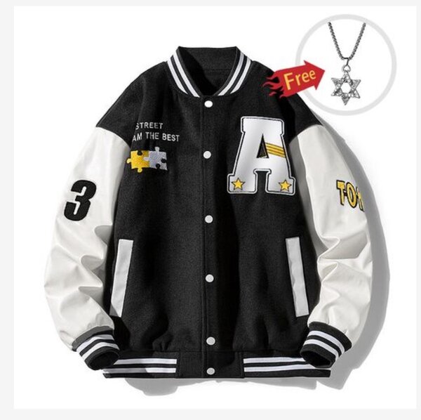 Unisex Black & White Varsity J