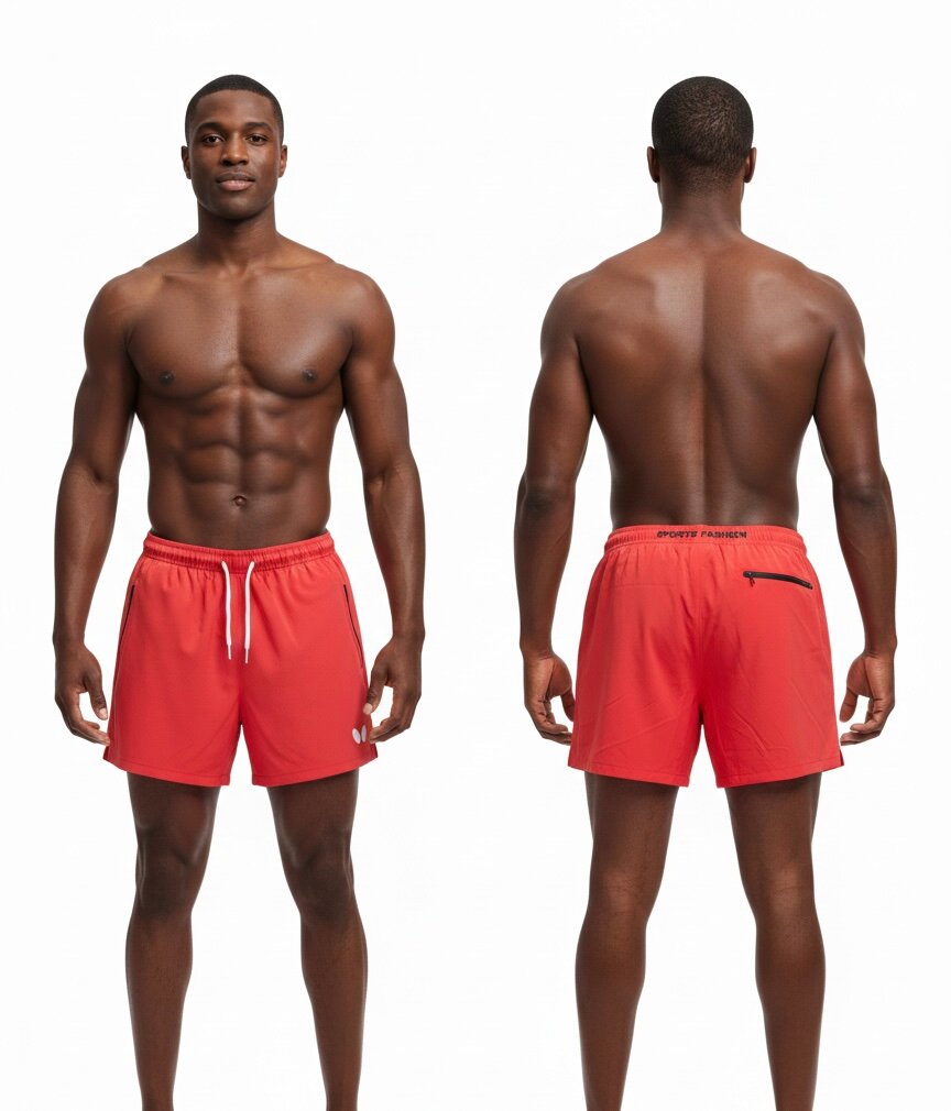 Short de sport rouge homme