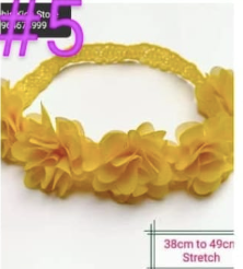 Baby Girls' Yellow, Elastic,Floral Headband 