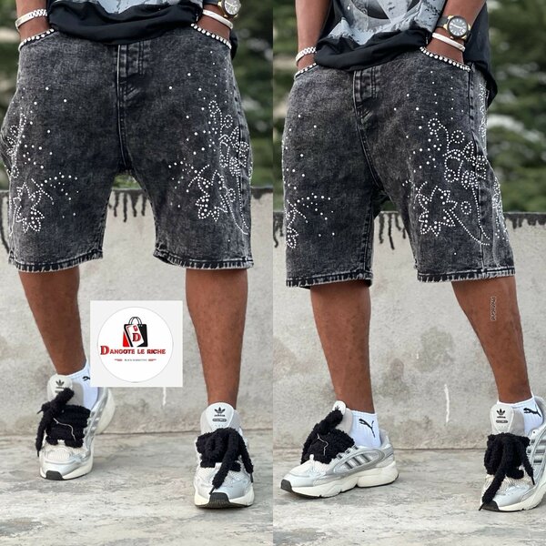 Culotte en jean noir hommes