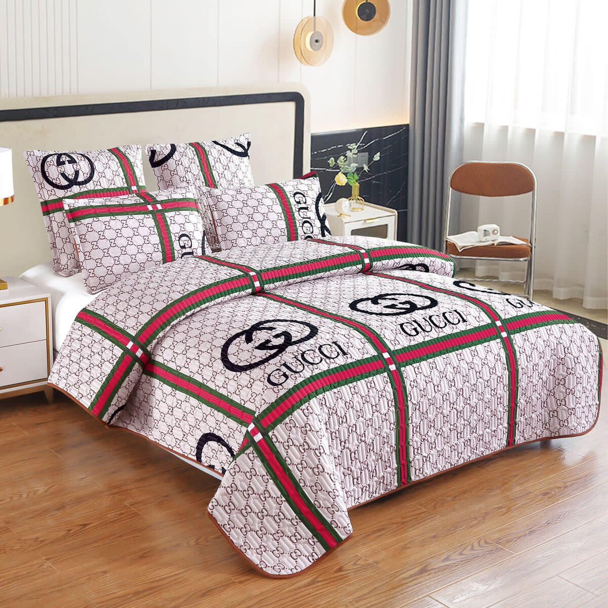 Bedroom set: quilted bedspread+pillowcases 2pcs+2pcs