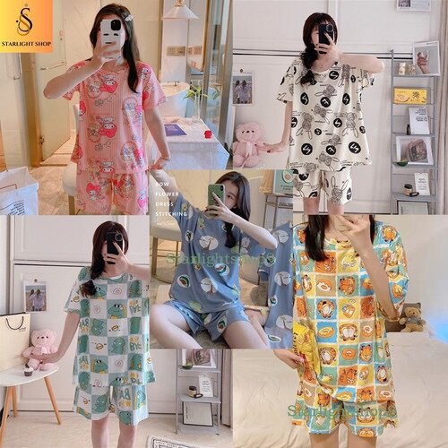 2 in 1 Short Sleeve Pajamas with Shorts