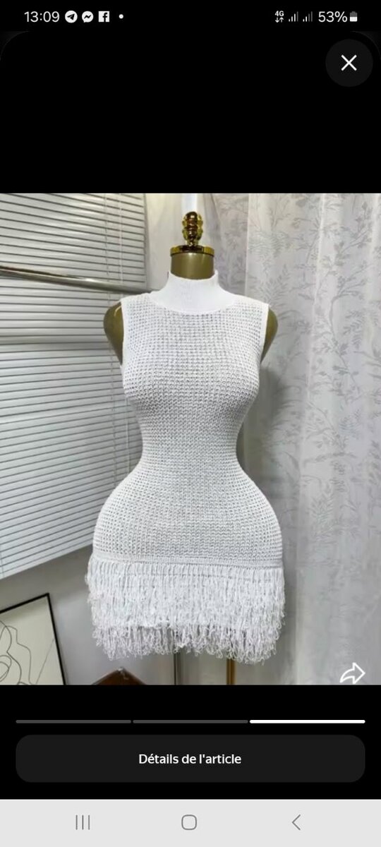 Robe Crochet Blanche Élégante