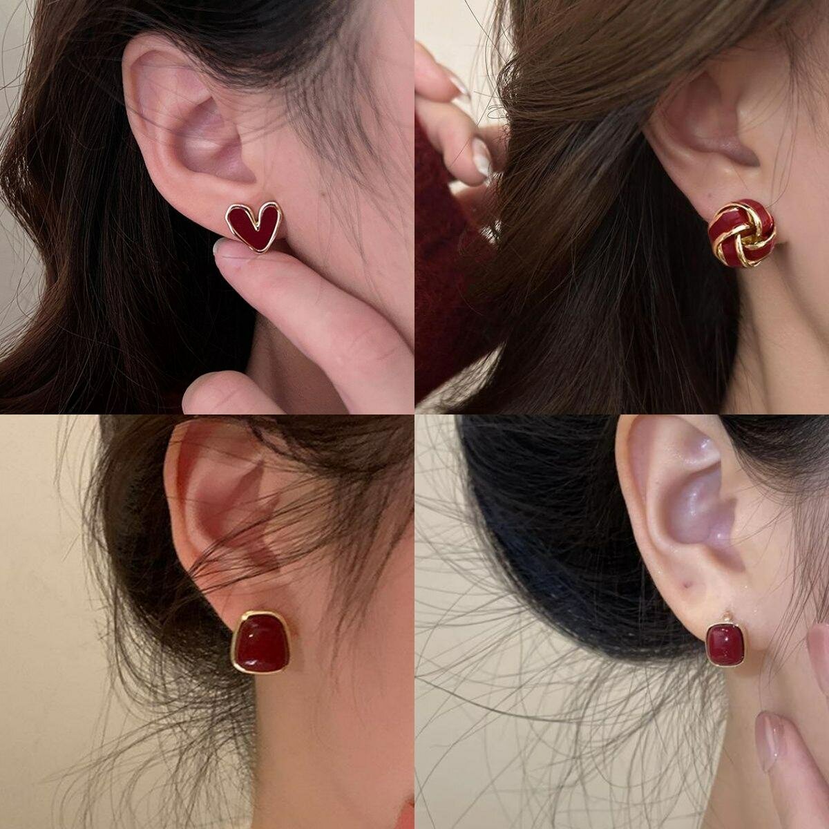 Серёжки в цвете бордо