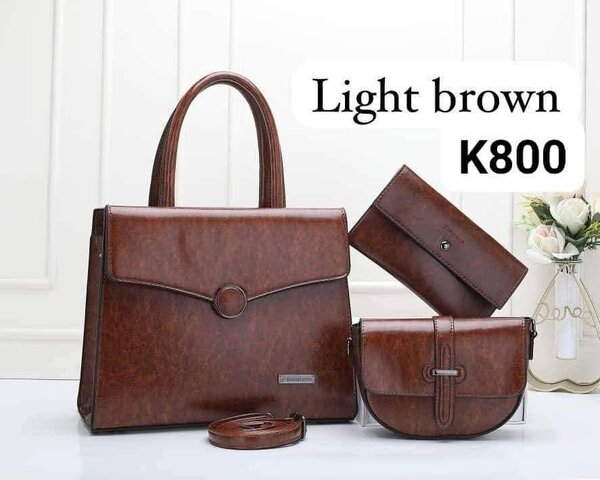 set of bags brown