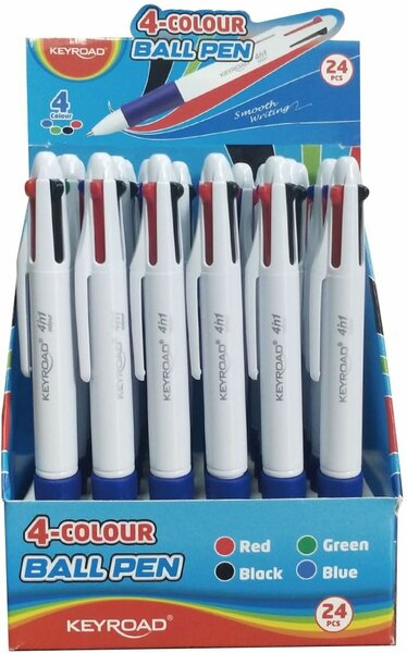 Stylo bille 4 couleurs Keyroad