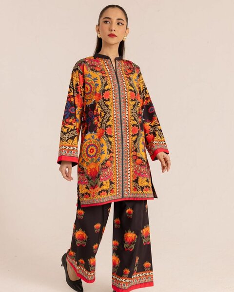 Woman's Stylish 2 Pcs Printed Shirt and Trouser