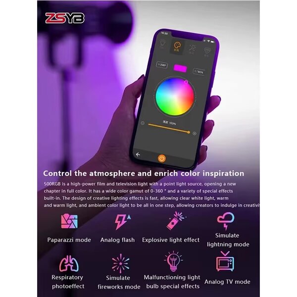 Lampe photo RGB 300W ZSYB