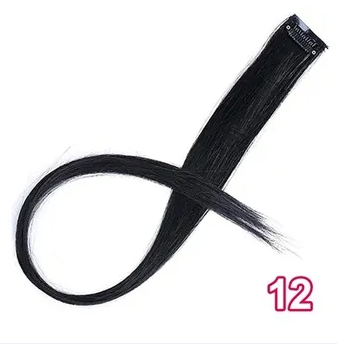 Hair Extensions Clip In Neon Hair Extension Hairpieces Party Highlights Synthetic Halloween Hair Accessories Colored Straight Extension Clip Ins for Kids Girls 22" 1pcs