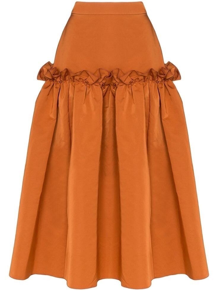 Satin peplum skirt