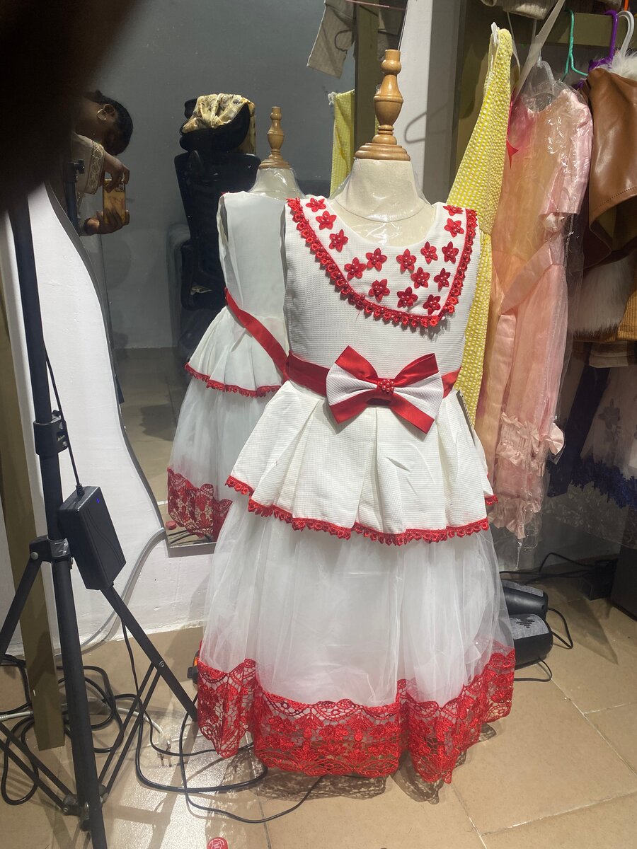 Girls' Red Floral Dress