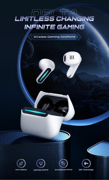 Écouteurs Gaming Sans Fil LED