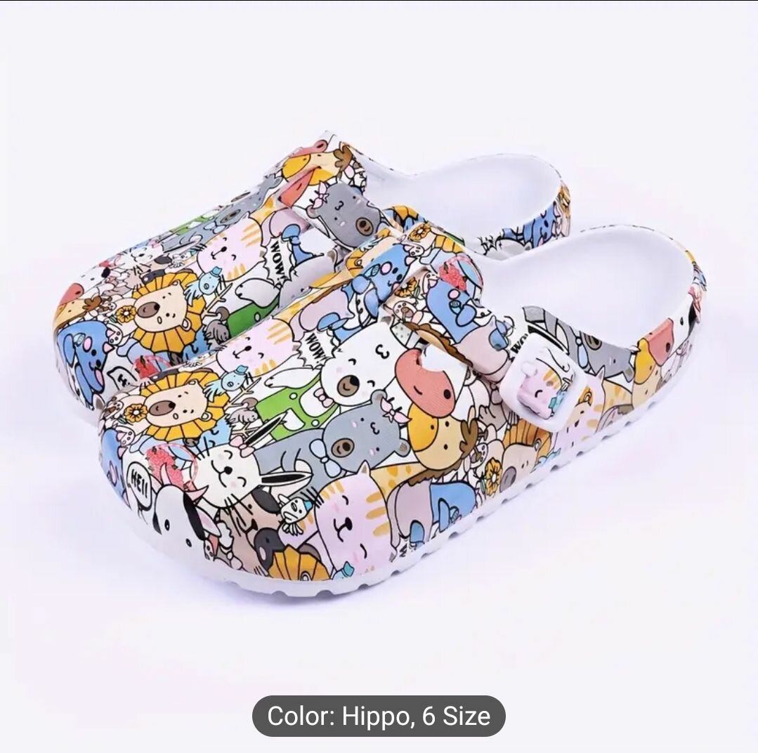 Vibrant Cartoon Print Comfort Mules