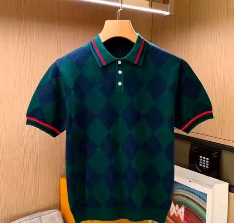 Polo en tricot à motifs