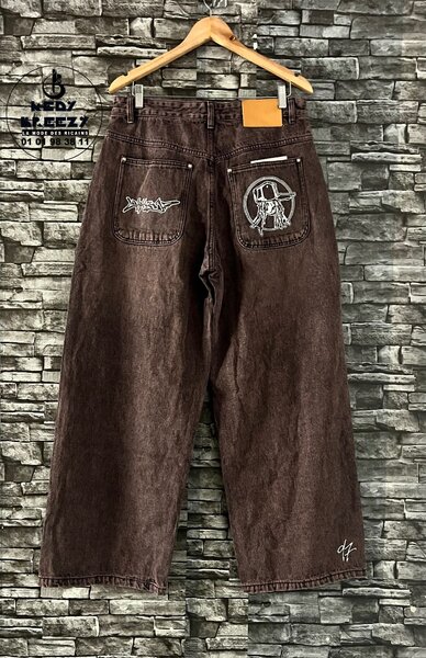 Jean large marron unisexe
