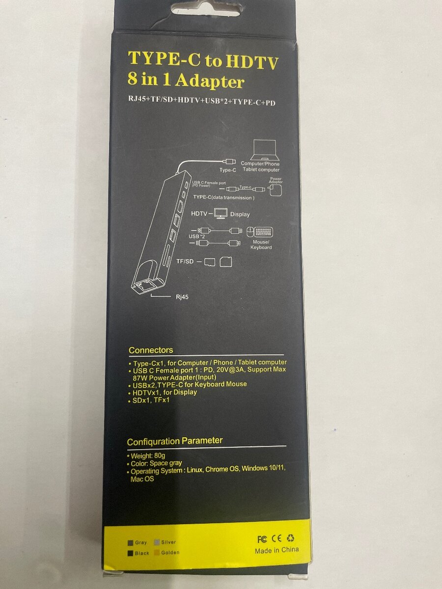 Adaptateur Type-C vers HDTV 8 en 1