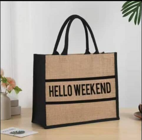 Sac en toile 'Hello Weekend'