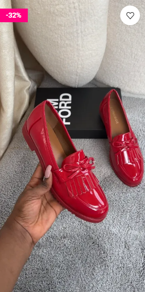 Freda red patent loafers