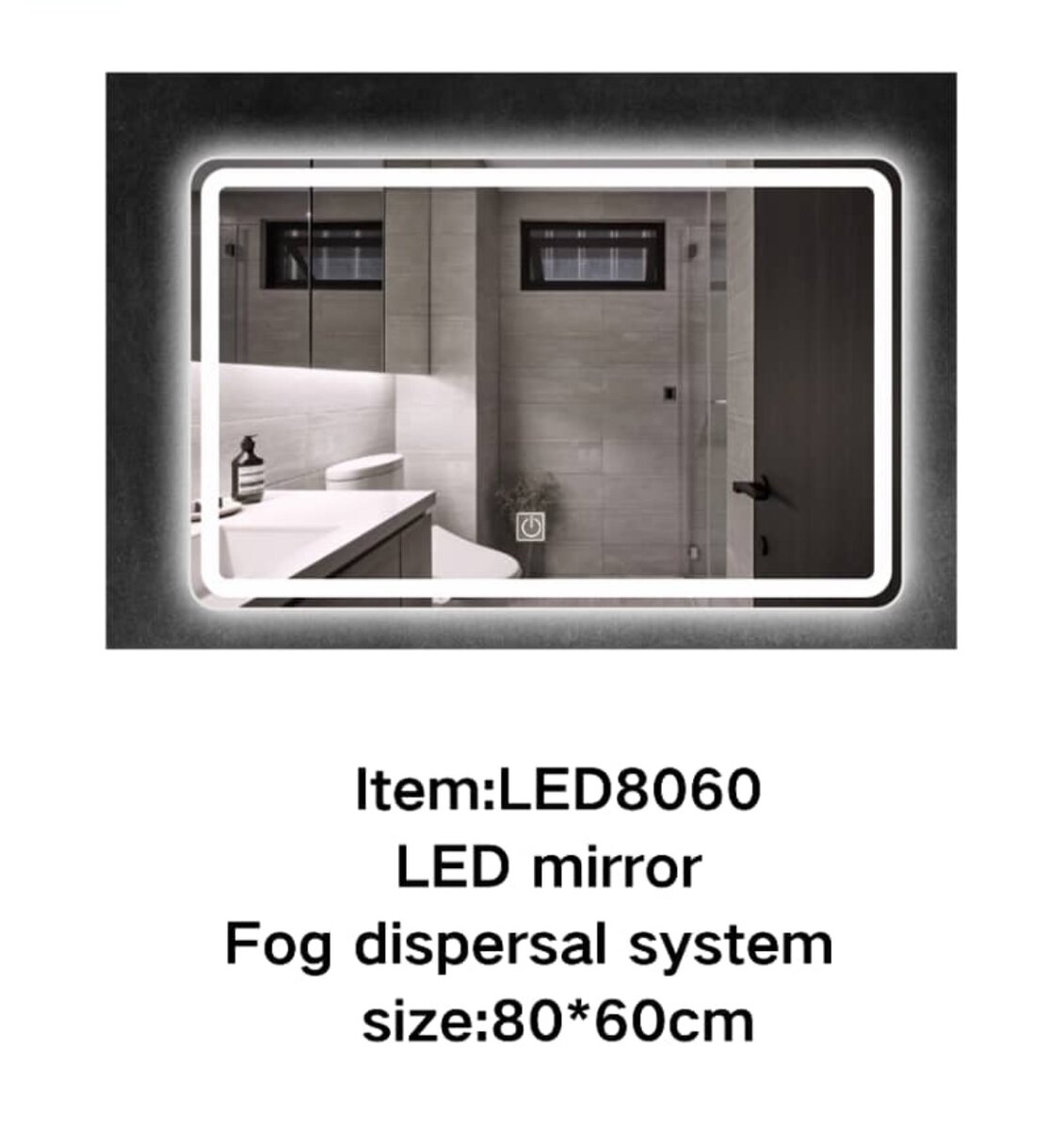 Miroir LED Anti-Buée 80x60cm
