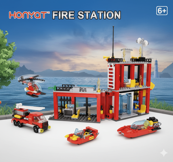 Caserne de Pompiers Jouet Construction