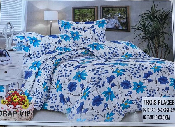 Parure de Lit Fleurie 3 Places
