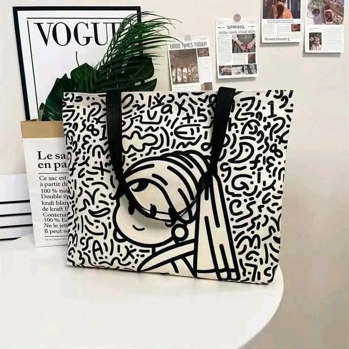 Sac cabas en toile motifs