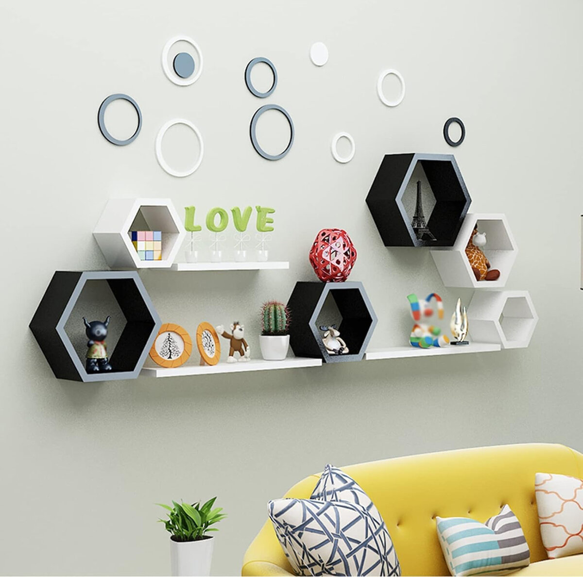 Étagères Murales Hexagonales Modernes