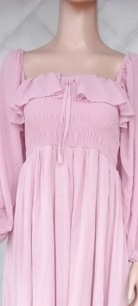 Robe longue rose bohème