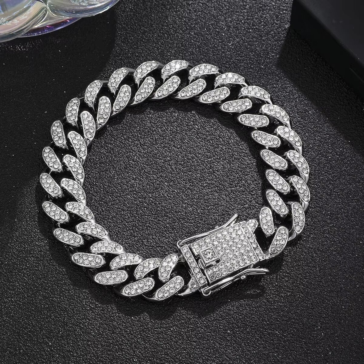 Silver Ice Cuban Mens Braclet