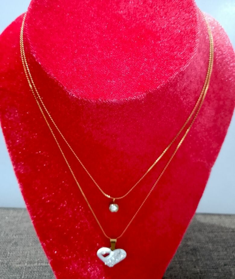 Collier Cœur Doré(2 en 1)