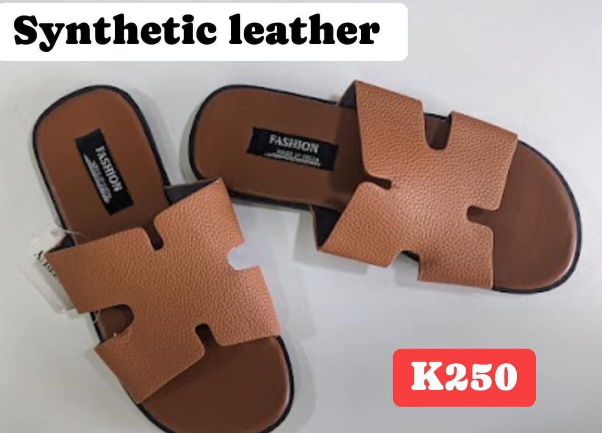 Synthetic leather slippers