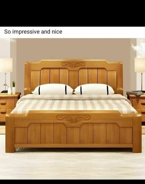 Lit en bois massif avec tête de lit