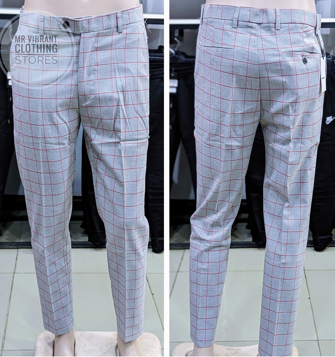 Checkered formal trousers 