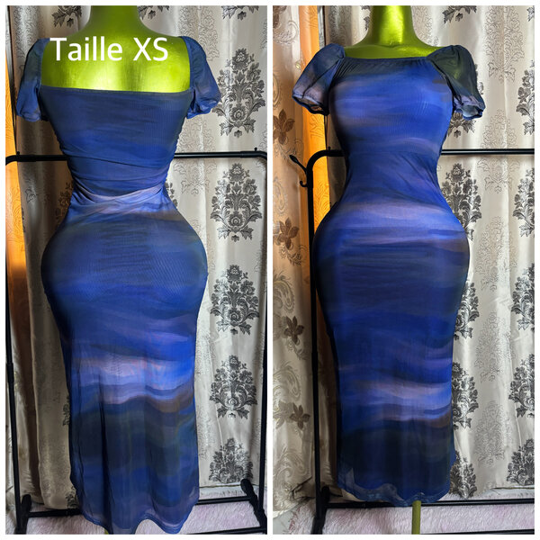 Robe moulante bleue XS