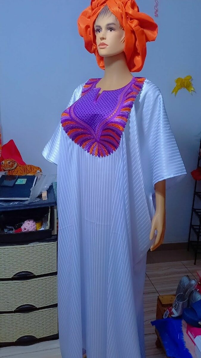 Boubou satin + coiffe