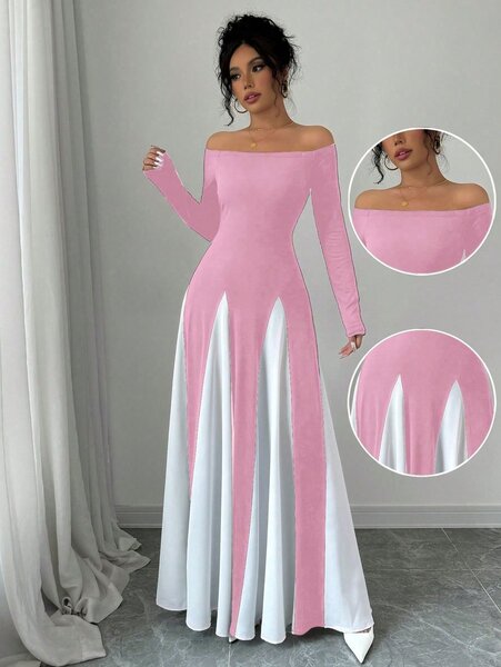 Robe élégante à épaules dénudées