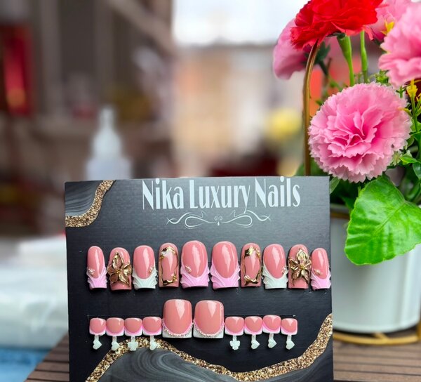 Press nails rose doré