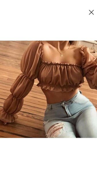 Haut à manches bouffantes pour femme