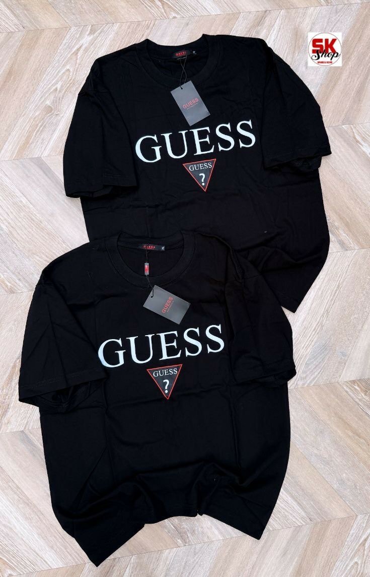 T-shirt GUESS Noir/Blanc Homme