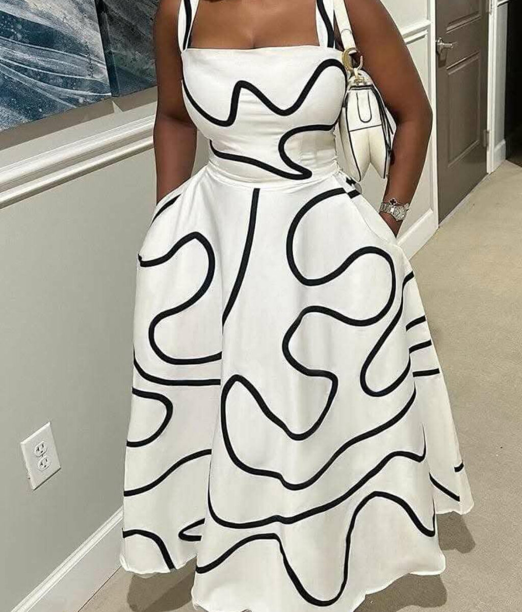 Robe élégante à motif abstrait